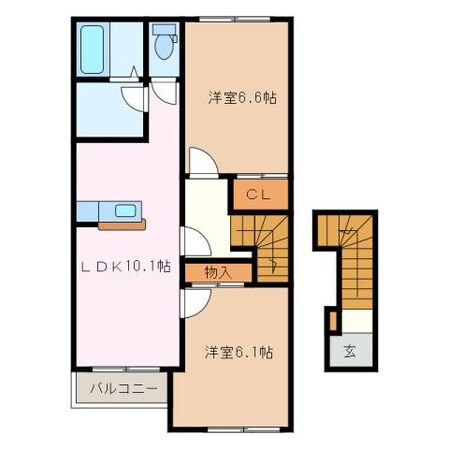 高茶屋駅 徒歩47分 2階の物件間取画像